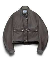 Prada - Blouson En Re-Nylon Lavé, Femme, Taille - Lyst