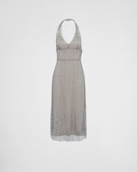 【プラダ・PRADA】Embroidered tulle halter dress Prada Embroidered tulle halter dress | REVERSIBLE