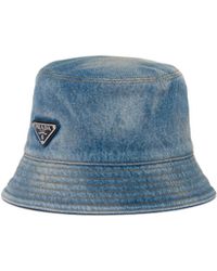 Prada - Denim Bucket Hat - Lyst