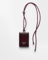 Prada - Porte-Cartes Speedrock En Re-Nylon Et Cuir Avec Bandoulière - Lyst