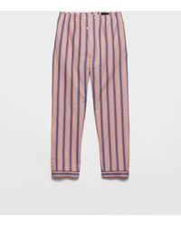 Prada - Striped Cotton Pants - Lyst