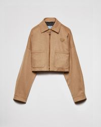 Prada - Camel-Hair Blouson Jacket - Lyst