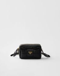 Prada - Mini Sac À Bandoulière En Re-Nylon Et Cuir Nappa Avec Nœud - Lyst