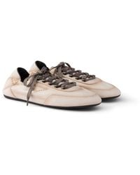 Prada - Collapse Antiqued Nappa Leather Sneakers With Hooks, Size 6 - Lyst