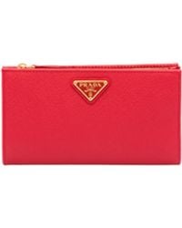Prada - Large Saffiano Leather Wallet - Lyst