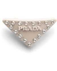 Prada - Triangle-Logo Hair Clip - Lyst