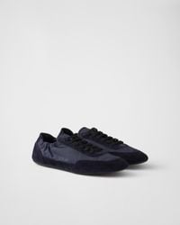 Prada - Re-Nylon And Suede Collapse Sneakers - Lyst