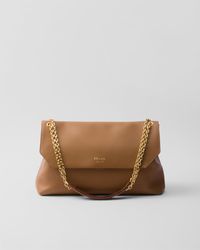 Prada - Large Leather Shoulder Bag - Lyst
