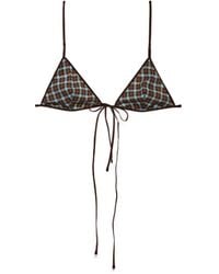 Prada - Checked Georgette Bra - Lyst