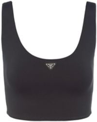 Prada - Sleeveless Triangle Crop Top - Lyst