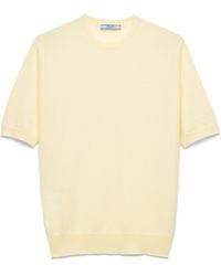 Prada - Short-Sleeved Cashmere T-Shirt, Cream - Lyst