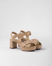 Prada - 65Mm Quilted Platform Leather Sandals - Lyst