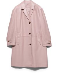 Prada - Nappa Leather Coat - Lyst