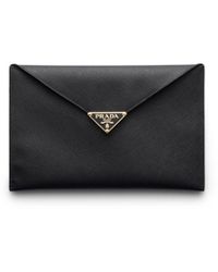 Prada - Cartera De Mano De Piel Saffiano Con Solapa, Mujer - Lyst
