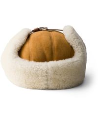 Prada - Chapka En Peau De Mouton Et Veau Velours, Homme, Taille - Lyst