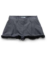 Prada - Grisaille And Antiqued Satin Shorts - Lyst