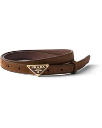 Prada - Suede Belt - Lyst