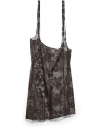 Prada - Chantilly Lace Midi-Skirt With Suspender Straps - Lyst