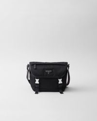 Prada - Re-Nylon And Saffiano Leather Shoulder Bag - Lyst