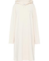 Prada - Vestido Con Capucha En Felpa De Algodón Elástica - Lyst