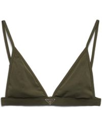 Prada - Ribbed Knit Bralette Bikini Top - Lyst
