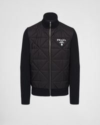 Prada - Quilted Re-nylon And Cashmere Jacket - Lyst