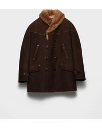 Prada - Suede And Shearling Jacket - Lyst