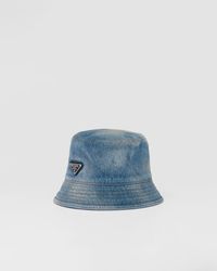 Prada - Denim Bucket Hat - Lyst