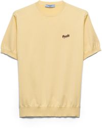Prada - Pull À Col Rond En Soie, Femme, Taille - Lyst
