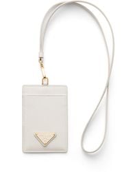 Prada - Saffiano Leather Badge Holder - Lyst