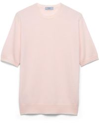 Prada - Short-Sleeved Cashmere T-Shirt - Lyst