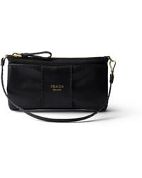 Prada - Nappa Leather Zipper Pouch - Lyst