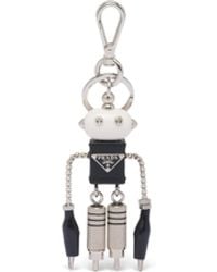 Prada - Saffiano Leather Robot Trick Keychain - Lyst
