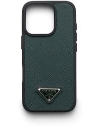 Prada - Coque Pour Iphone 16 Pro Max En Cuir Saffiano, Homme - Lyst
