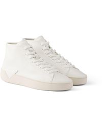Prada - High-Top Leather Sneakers - Lyst