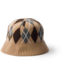 Prada - Argyle-Strick-Fischerhut, Damen, Größe - Lyst
