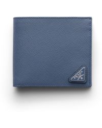 Prada - Saffiano Leather Wallet With Coin Purse, Aviation - Lyst