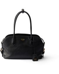 Prada - Signet Medium Leather Tote Bag - Lyst