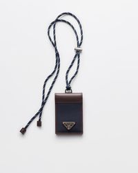 Prada - Porte-Cartes Speedrock En Re-Nylon Et Cuir Avec Bandoulière - Lyst