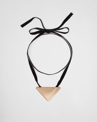Prada - Eternal Gold Choker With Large Pendant In Yellow Gold - Lyst