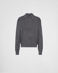 Prada - Cashmere And Silk Polo Sweater - Lyst
