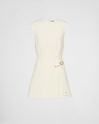 Prada - Washed Twill Minidress With Safety Pin - Lyst