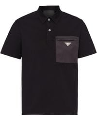 Prada - Polo De Algodón Elástico Y Detalles De Re-Nylon, Hombre, Talla - Lyst
