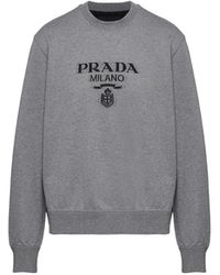Prada - Felpa Oversize In Cotone Con Logo - Lyst