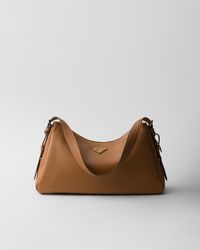 Prada Large Calf Leather Aimée Shoulder Bag in Black | Lyst
