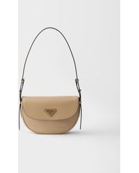 Prada - Arqué Leather Shoulder Bag With Flap - Lyst
