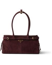 Prada - Bonnie Medium Suede Handbag - Lyst