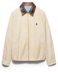 Prada - Embroidered Garment-Dyed Old Gabardine Blouson Jacket - Lyst