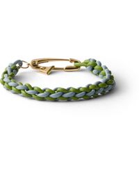 Prada - Braided Nappa Leather Bracelet With Metal Ornament - Lyst