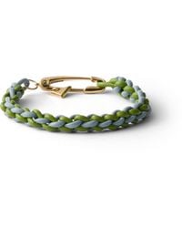 Prada - Braided Nappa Leather Bracelet With Metal Ornament - Lyst